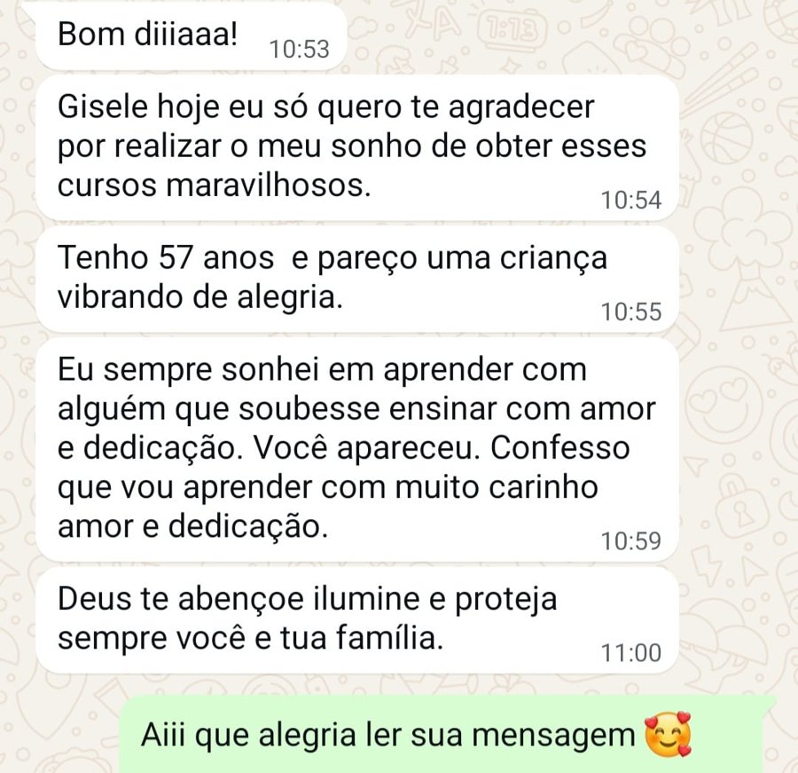 Depoimento de aluna do curso