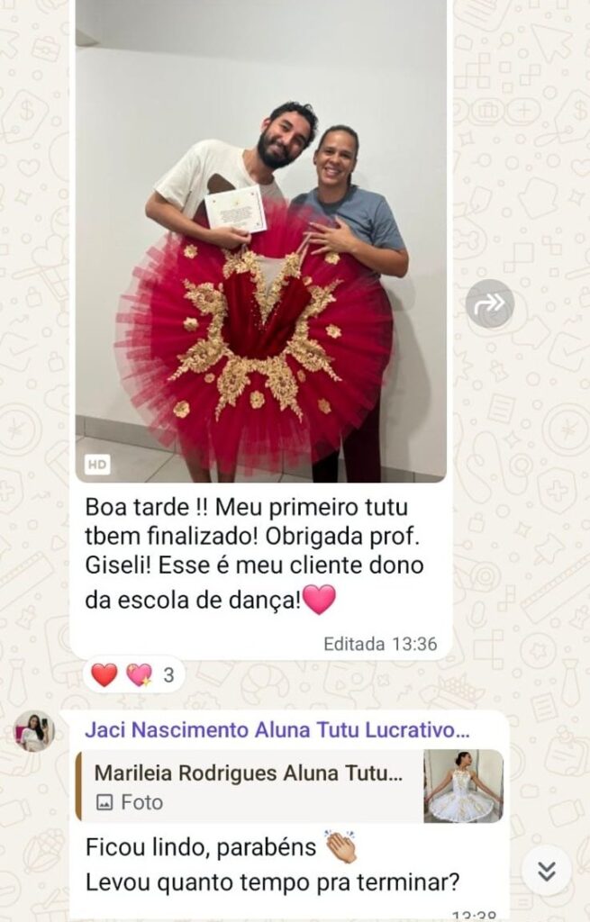 Depoimento de aluna do curso
