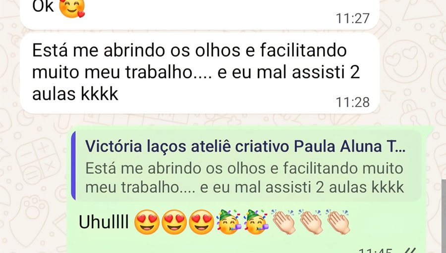 Depoimento de aluna do curso